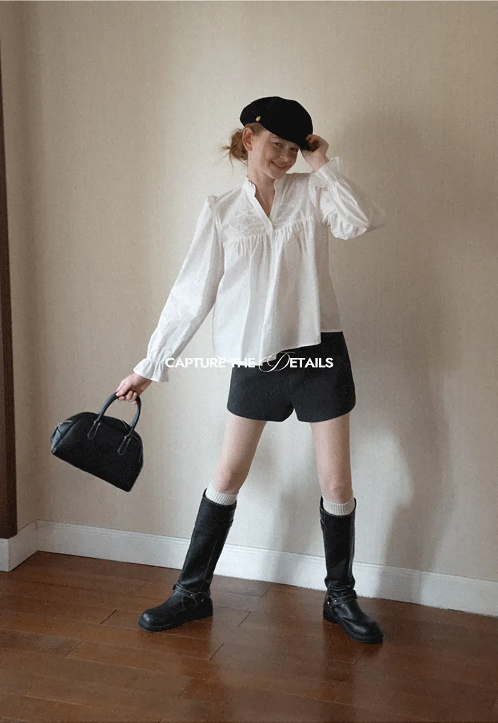 High Waist Button Detail Tailored Shorts