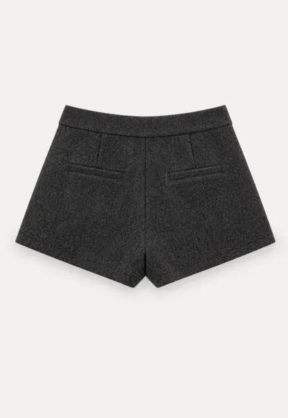 High Waist Button Detail Tailored Shorts