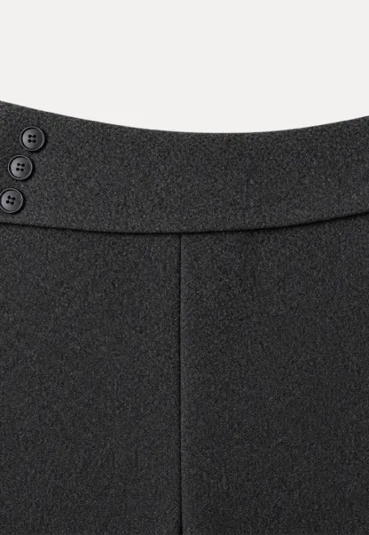 High Waist Button Detail Tailored Shorts
