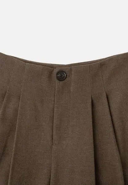 Pleated Wide Leg Casual Pants