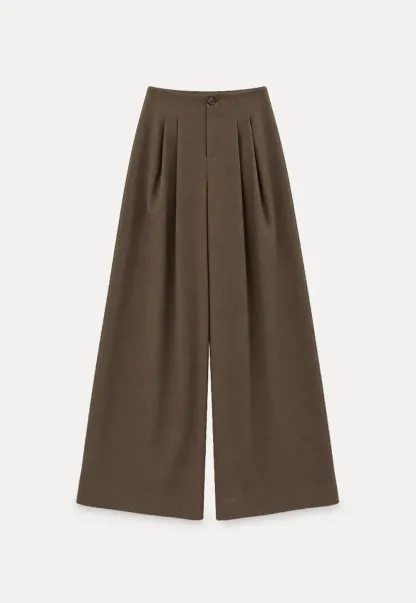 Pleated Wide Leg Casual Pants