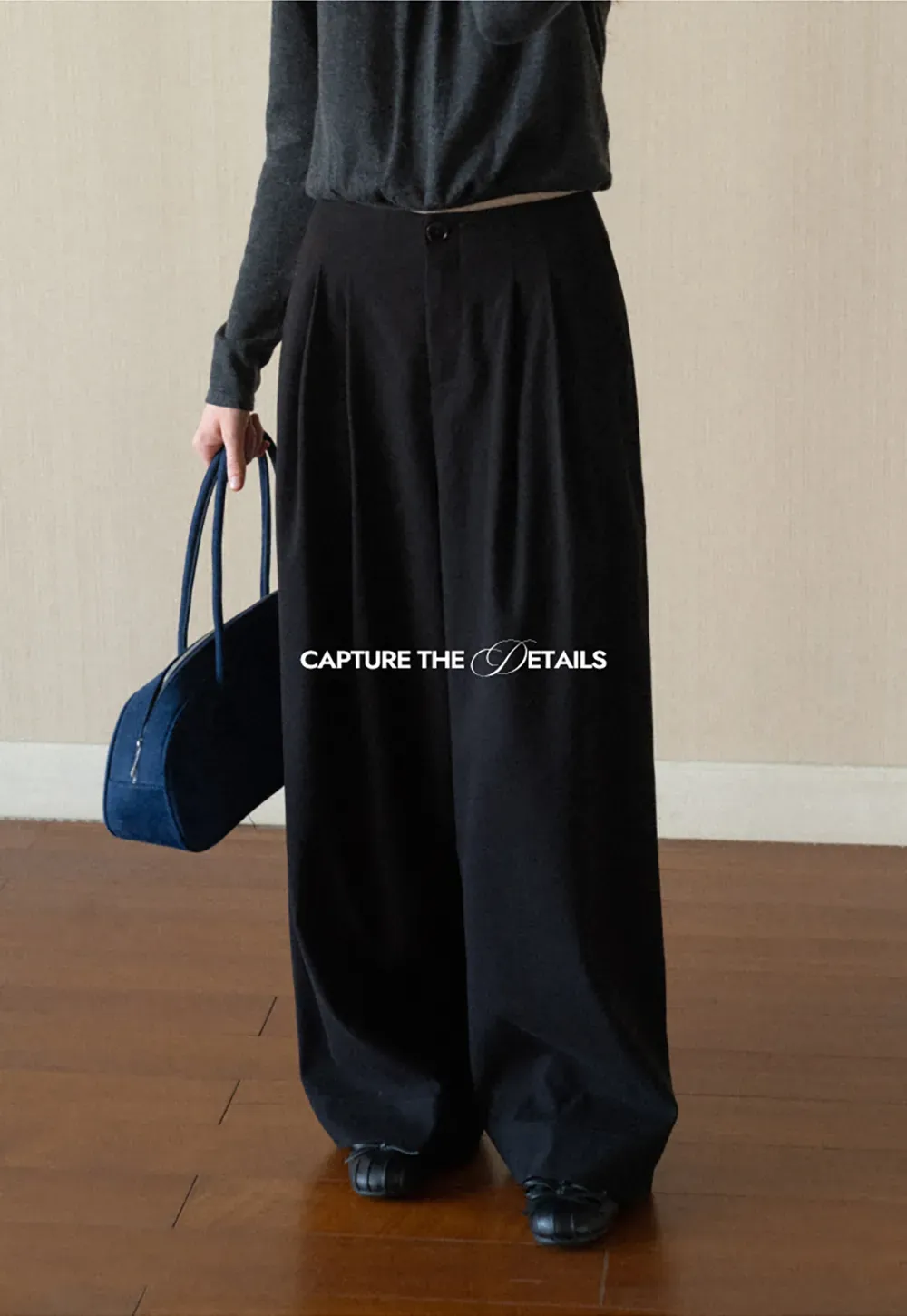 Pleated Wide Leg Casual Pants