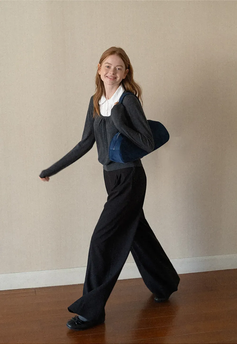 Pleated Wide Leg Casual Pants