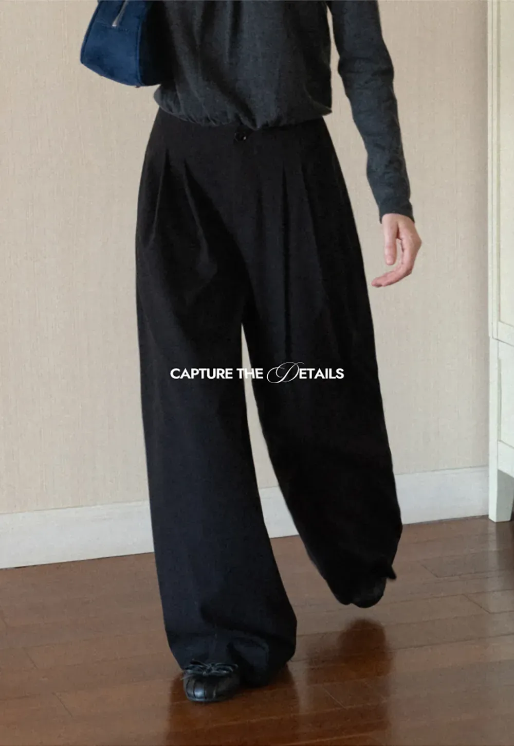 Pleated Wide Leg Casual Pants