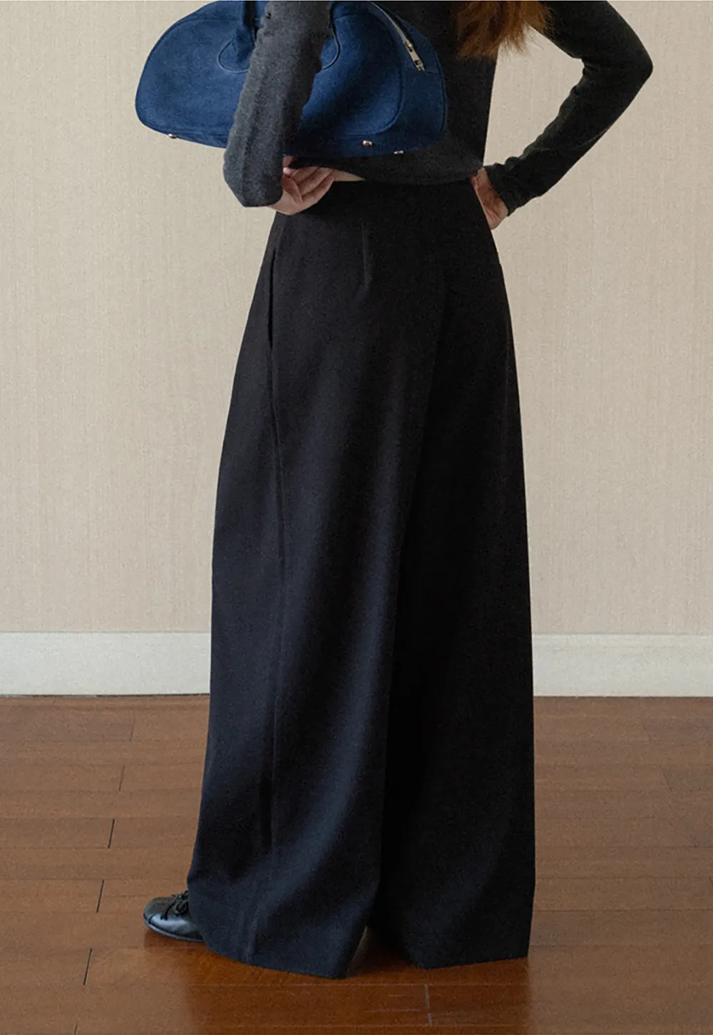 Pleated Wide Leg Casual Pants