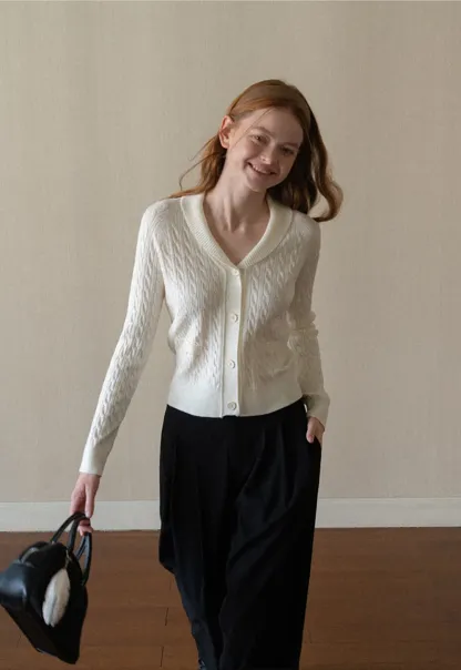 Pleated Wide Leg Casual Pants