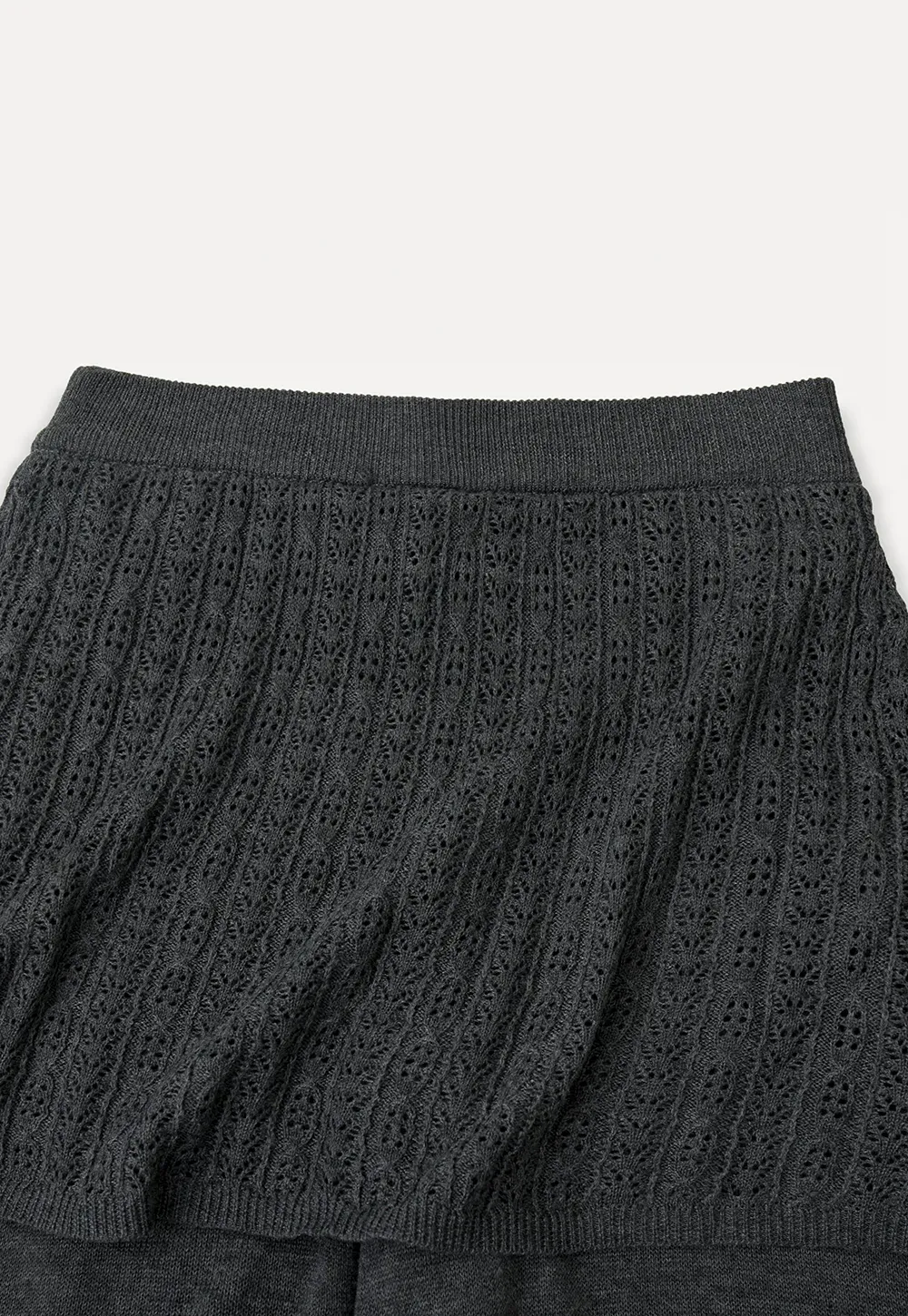Wide Leg Ribbed Knit Casual Pants