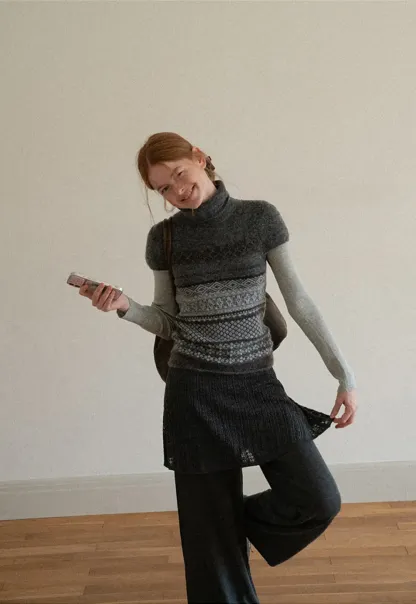 Wide Leg Ribbed Knit Casual Pants