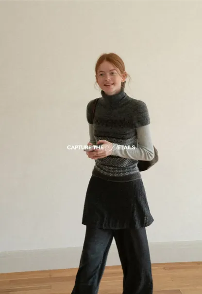 Wide Leg Ribbed Knit Casual Pants