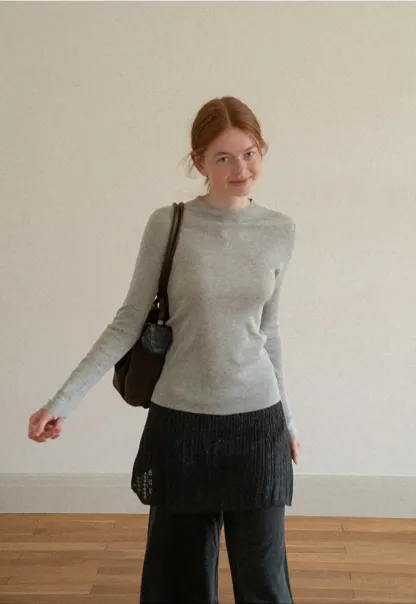Wide Leg Ribbed Knit Casual Pants