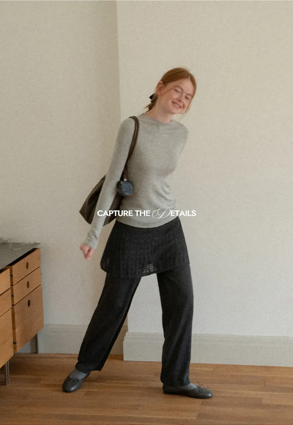 Wide Leg Ribbed Knit Casual Pants