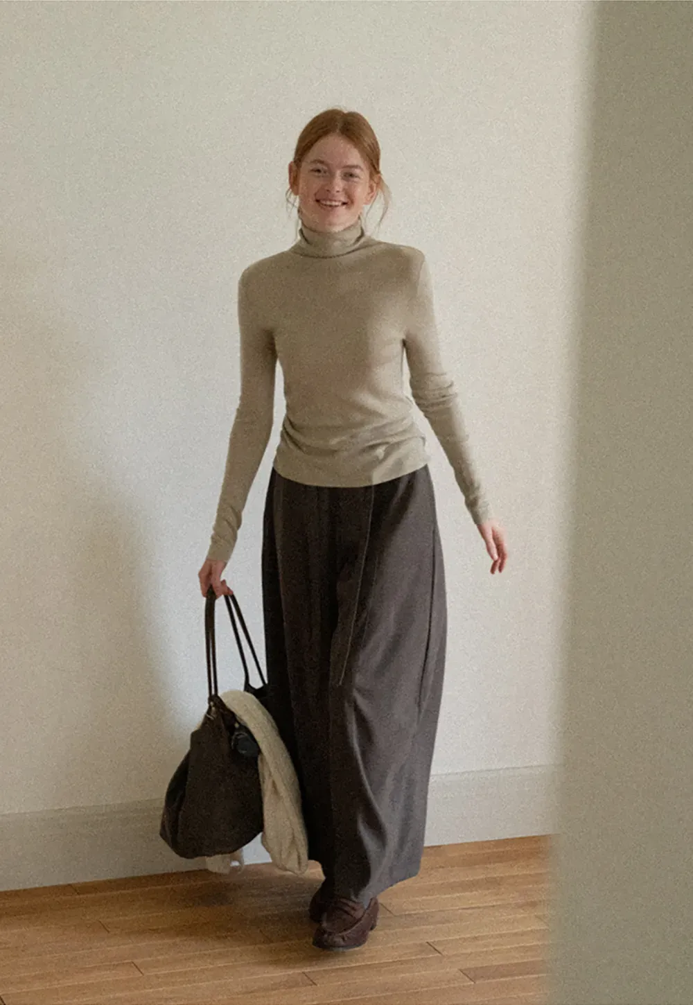 High Waist Wide Leg Pleated Casual Pants