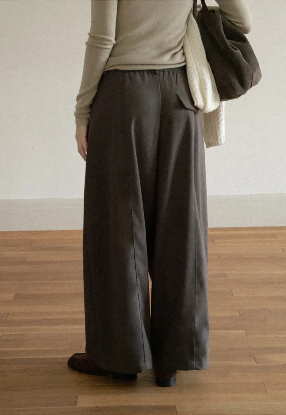 High Waist Wide Leg Pleated Casual Pants