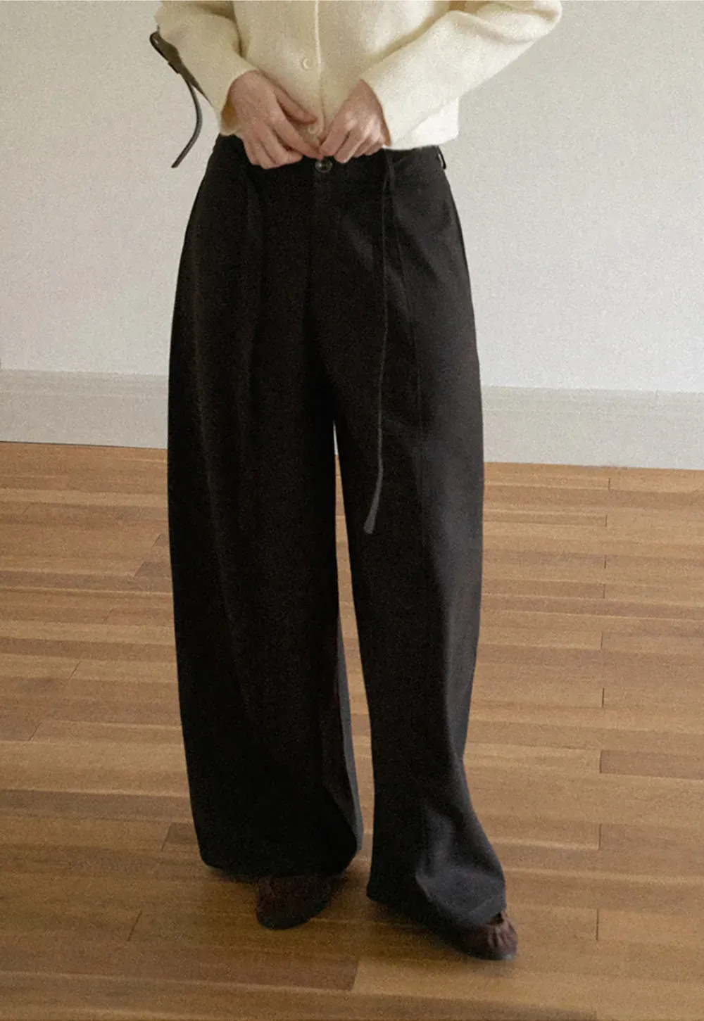 High Waist Wide Leg Pleated Casual Pants