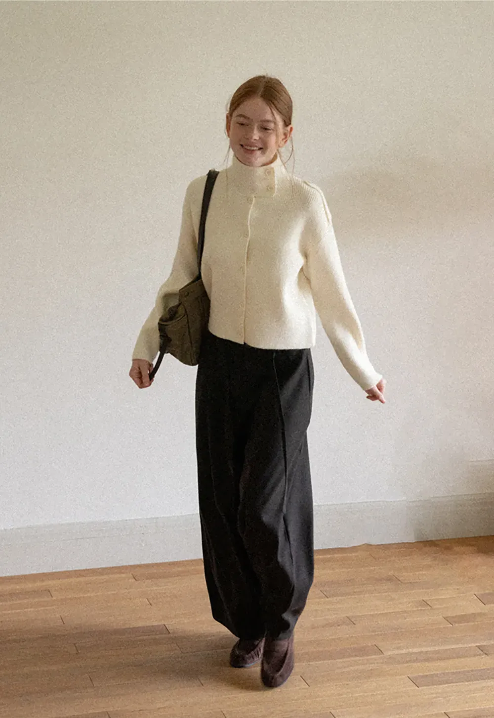 High Waist Wide Leg Pleated Casual Pants