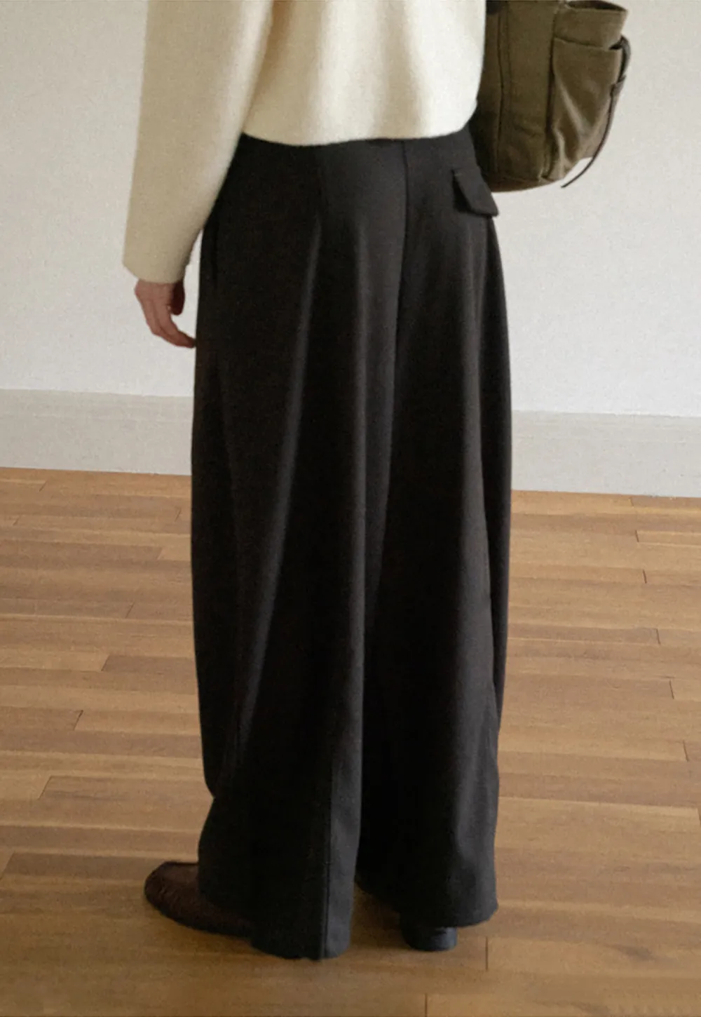 High Waist Wide Leg Pleated Casual Pants