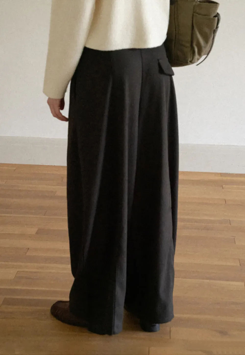 High Waist Wide Leg Pleated Casual Pants