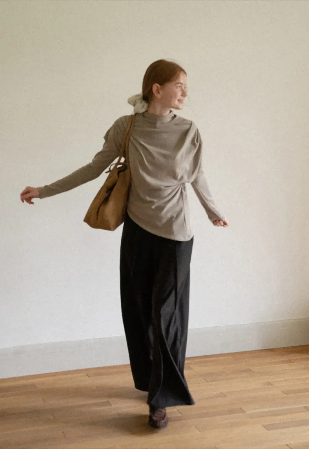 High Waist Wide Leg Pleated Casual Pants