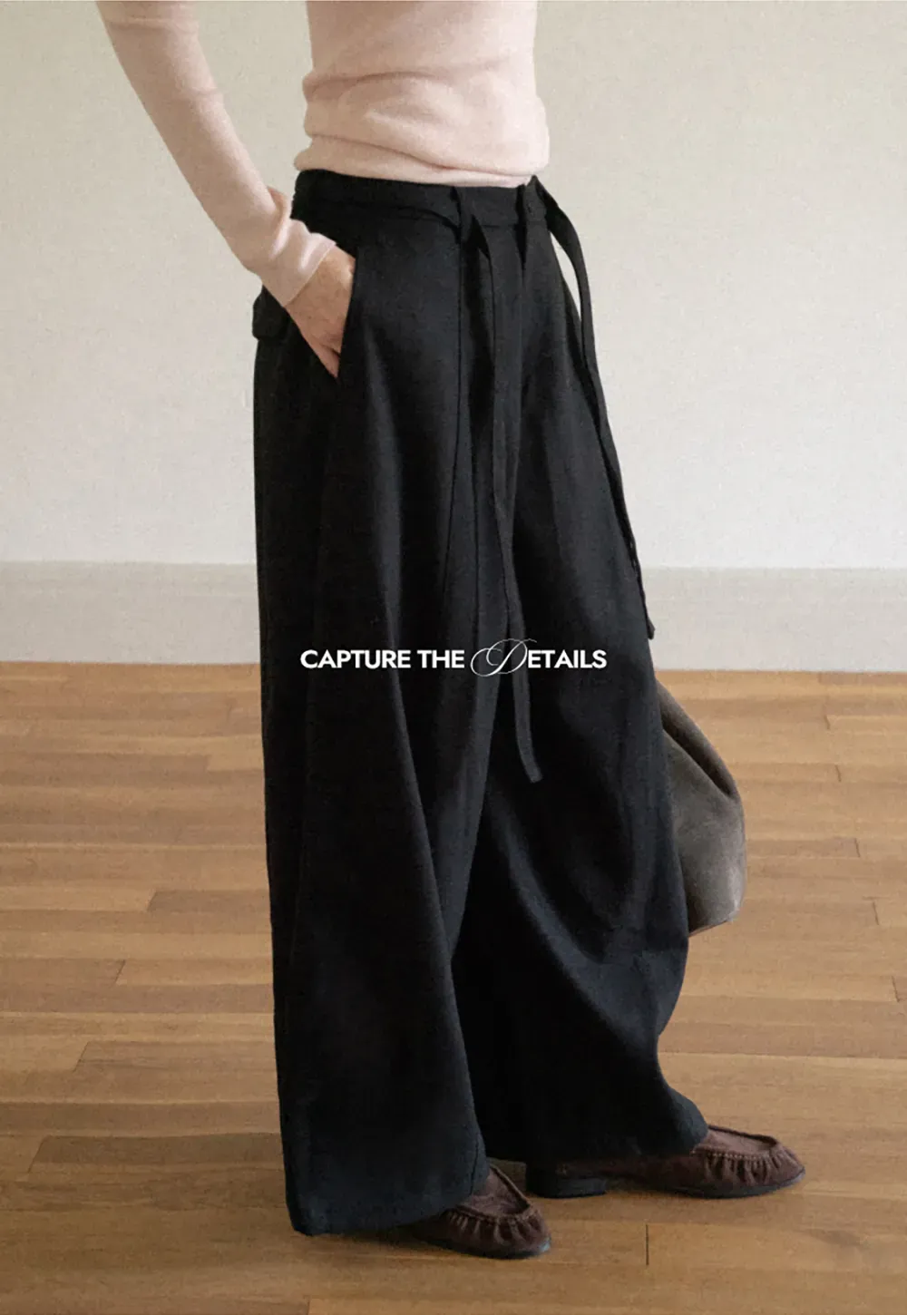 High Waist Wide Leg Pleated Casual Pants
