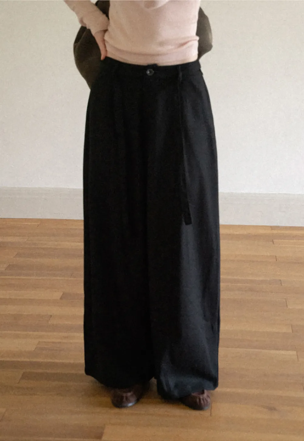 High Waist Wide Leg Pleated Casual Pants