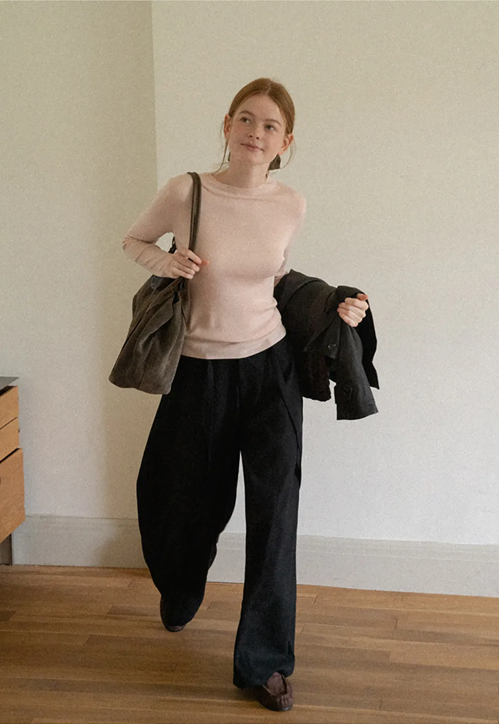 High Waist Wide Leg Pleated Casual Pants