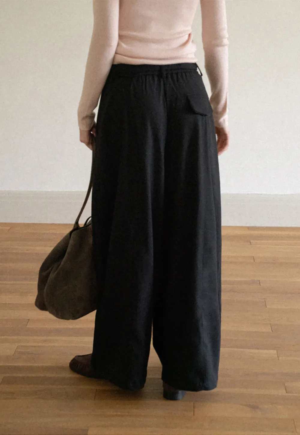 High Waist Wide Leg Pleated Casual Pants