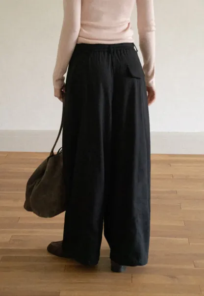 High Waist Wide Leg Pleated Casual Pants