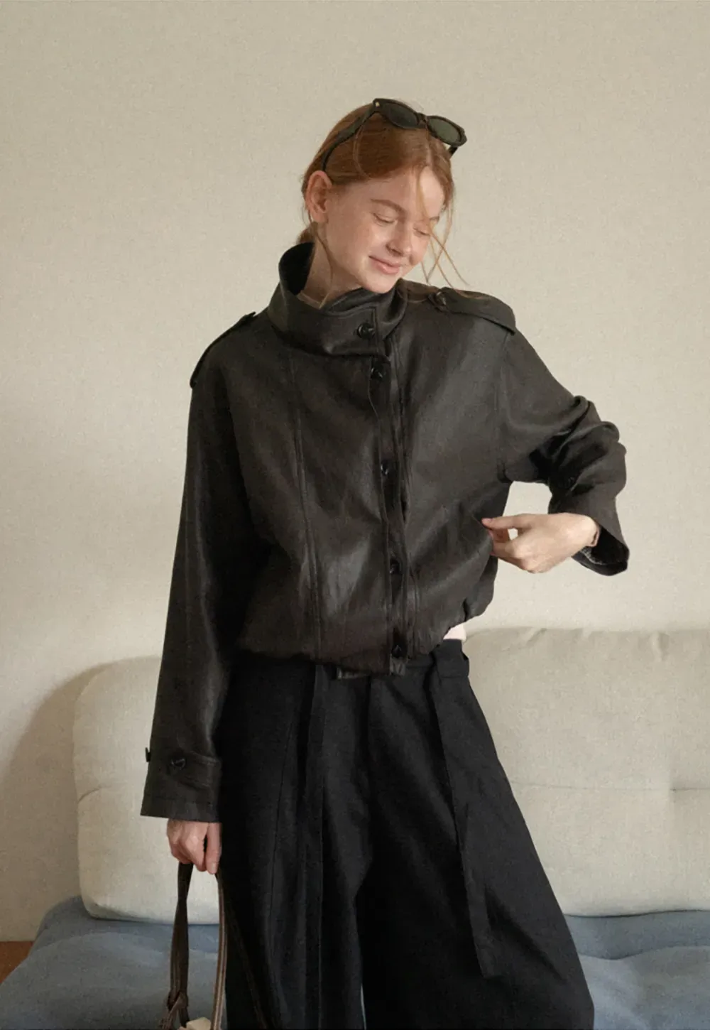 High Waist Wide Leg Pleated Casual Pants