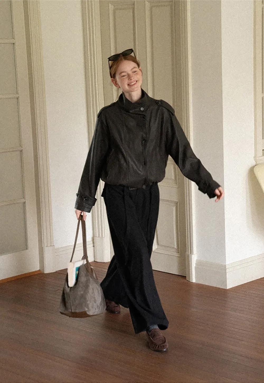High Waist Wide Leg Pleated Casual Pants