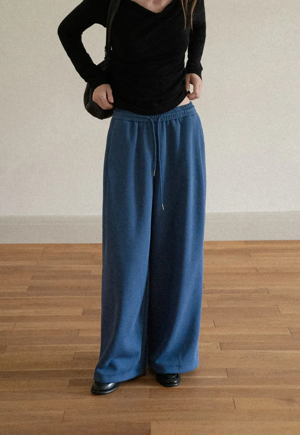 Wide Leg Drawstring Waist Casual Pants
