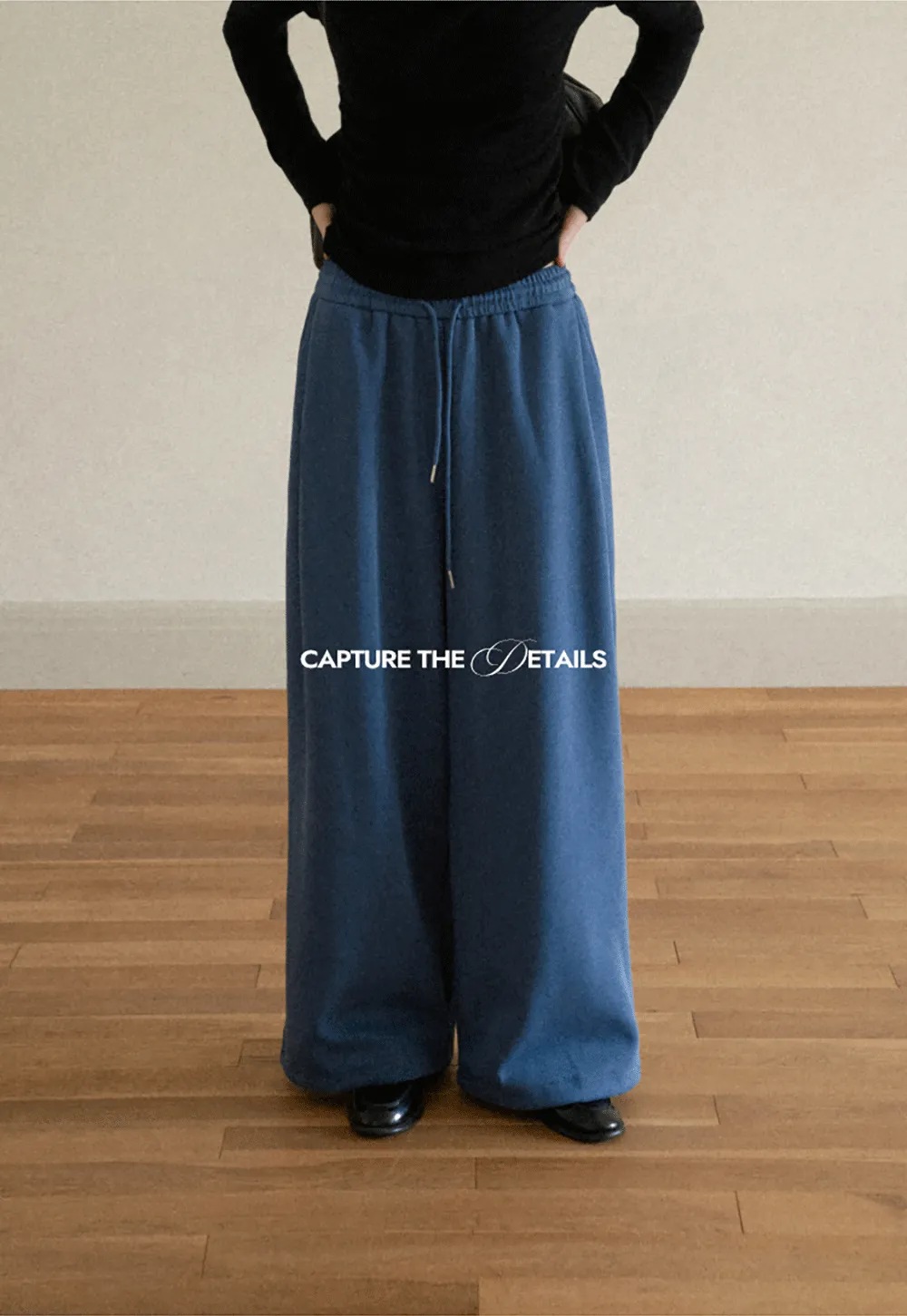 Wide Leg Drawstring Waist Casual Pants