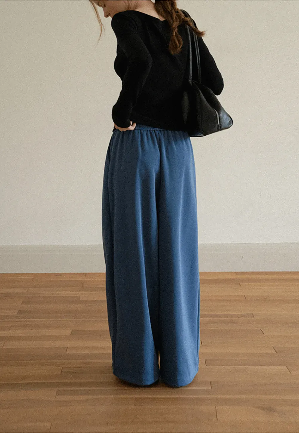 Wide Leg Drawstring Waist Casual Pants