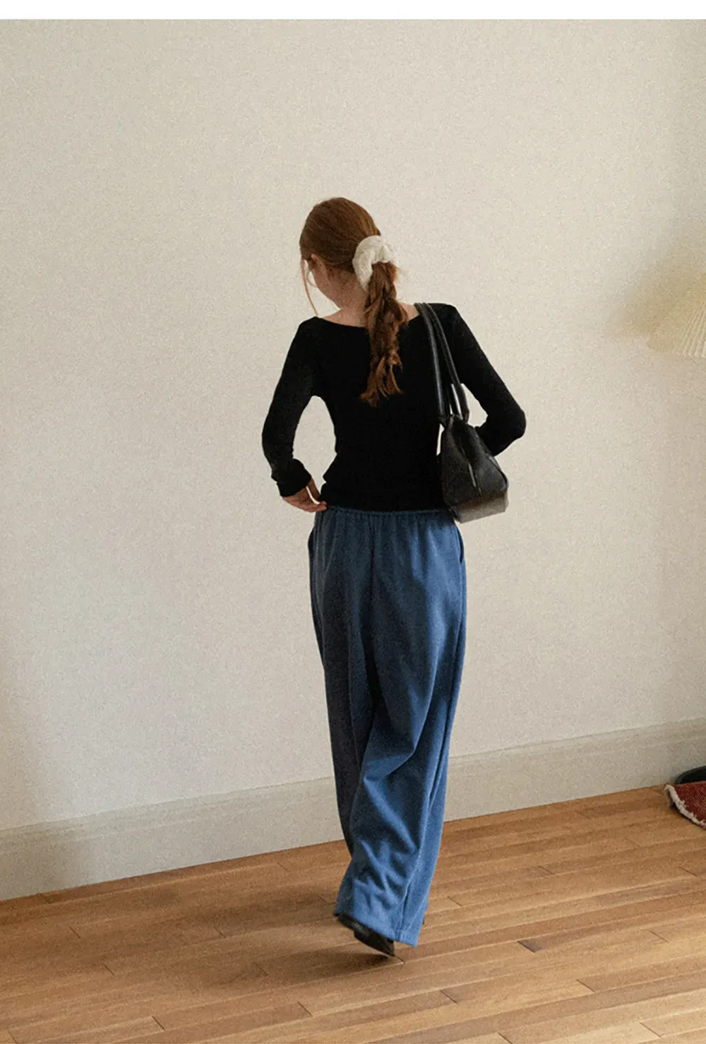 Wide Leg Drawstring Waist Casual Pants