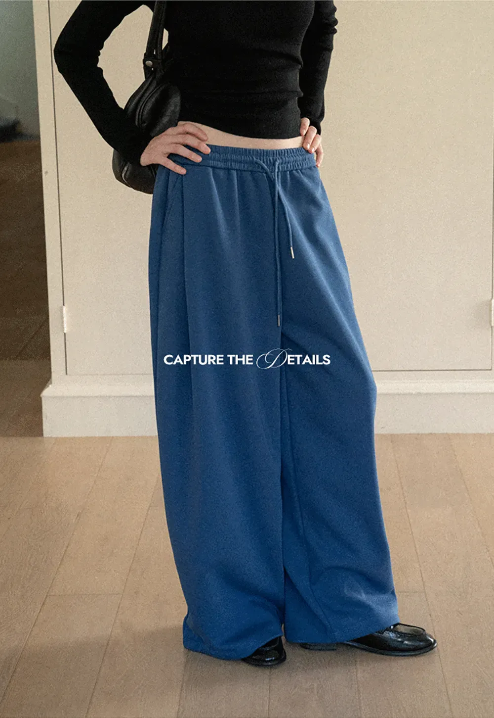 Wide Leg Drawstring Waist Casual Pants