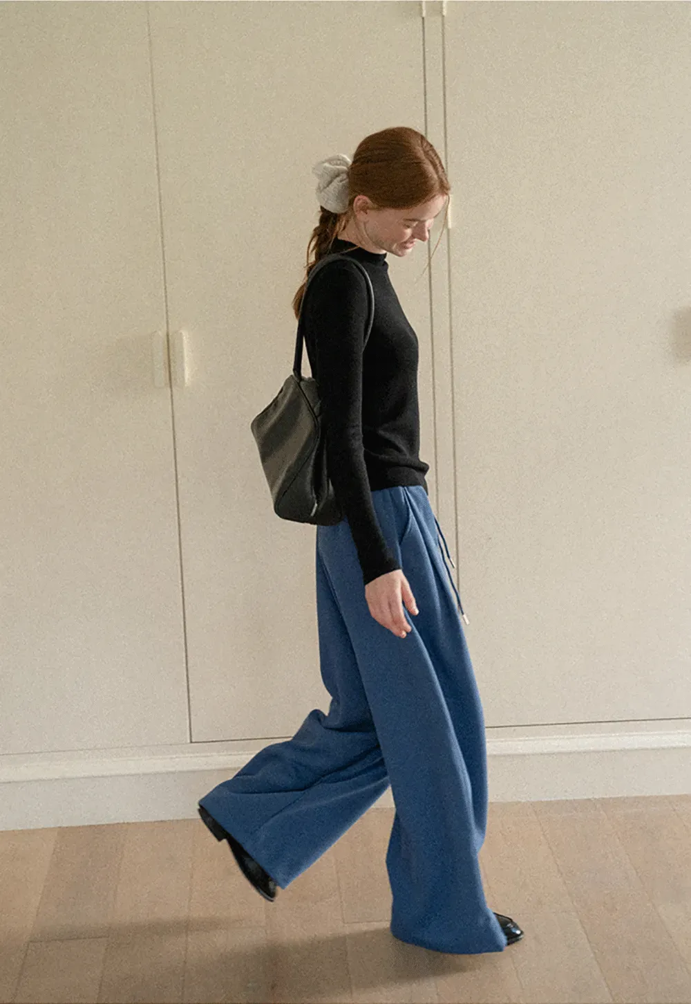 Wide Leg Drawstring Waist Casual Pants