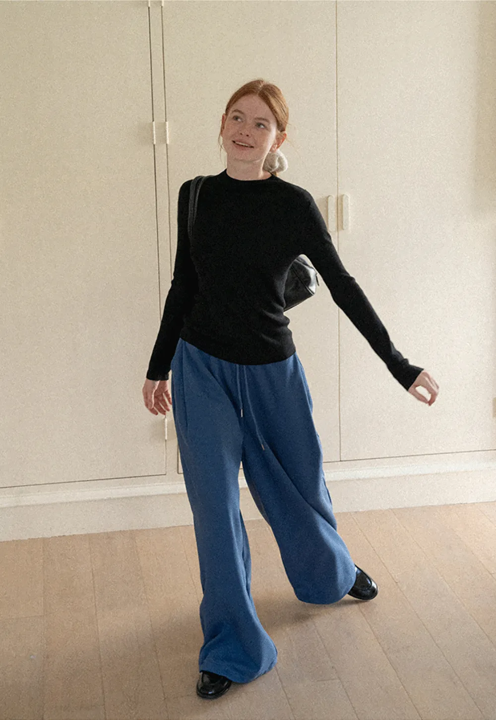 Wide Leg Drawstring Waist Casual Pants