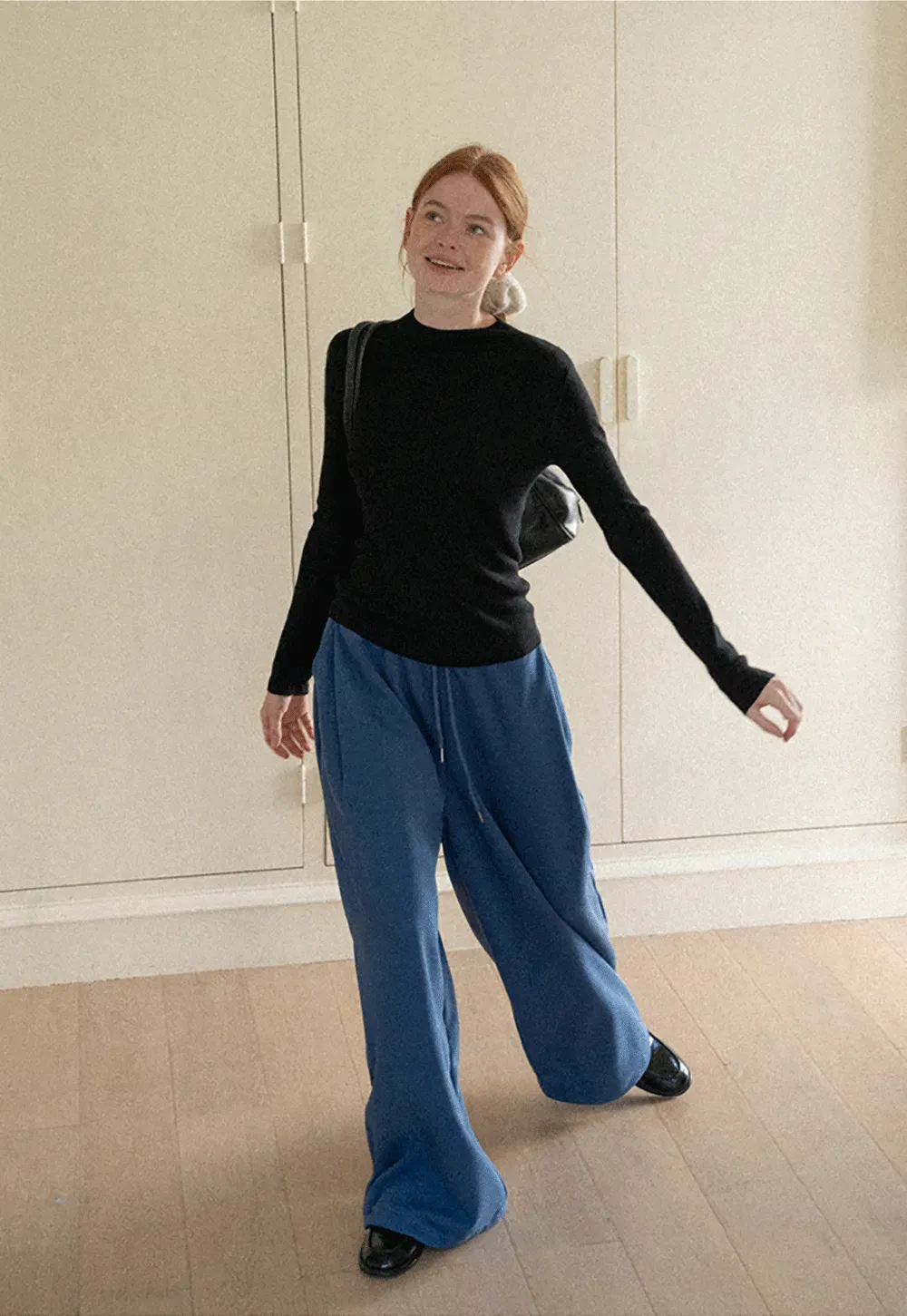 Wide Leg Drawstring Waist Casual Pants