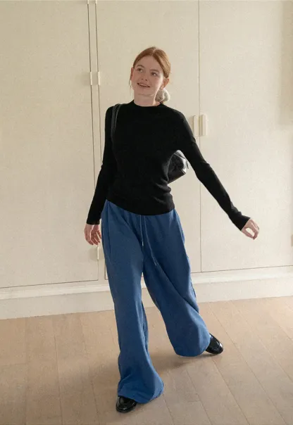 Wide Leg Drawstring Waist Casual Pants