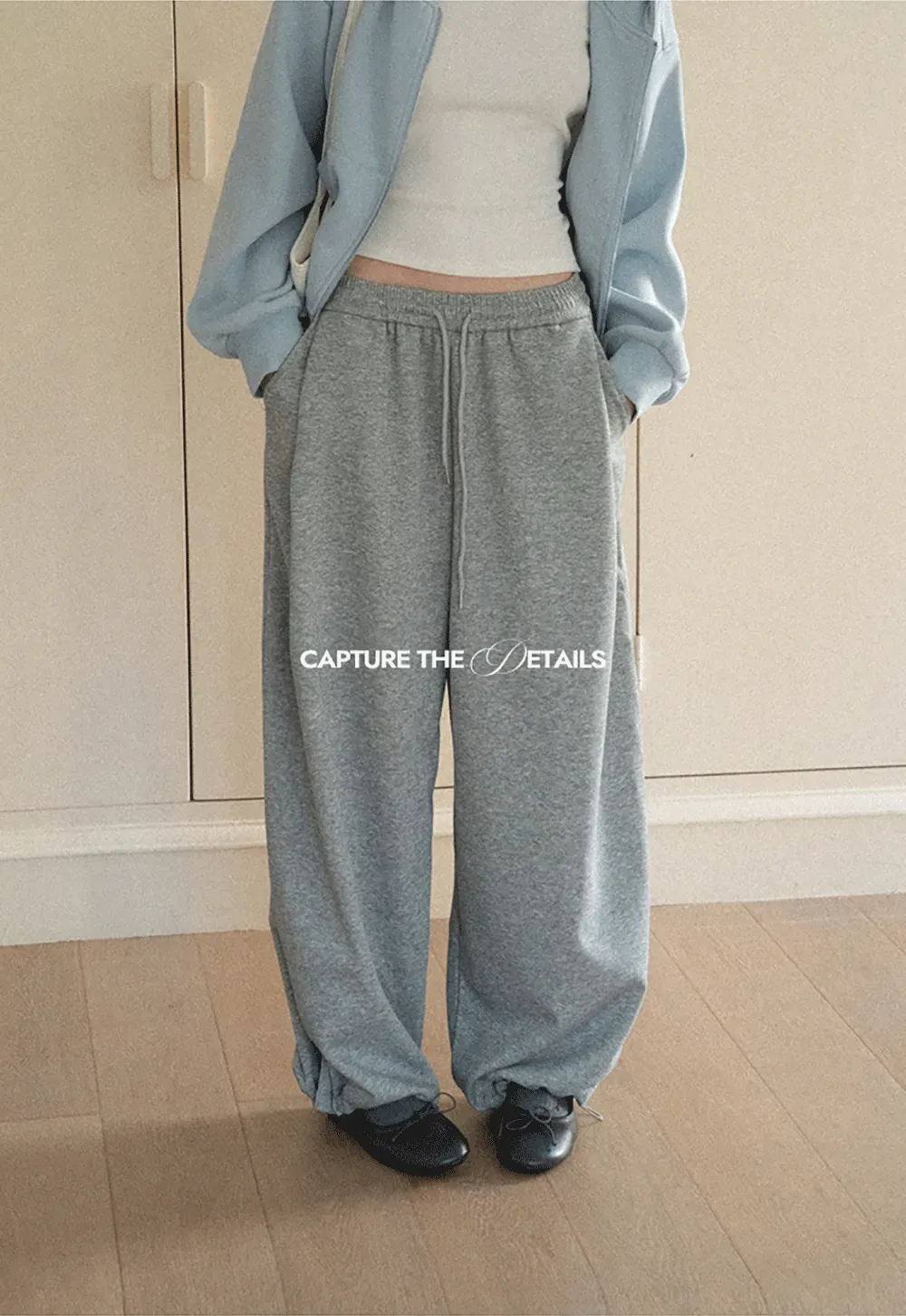 Wide Leg Drawstring Waist Casual Pants