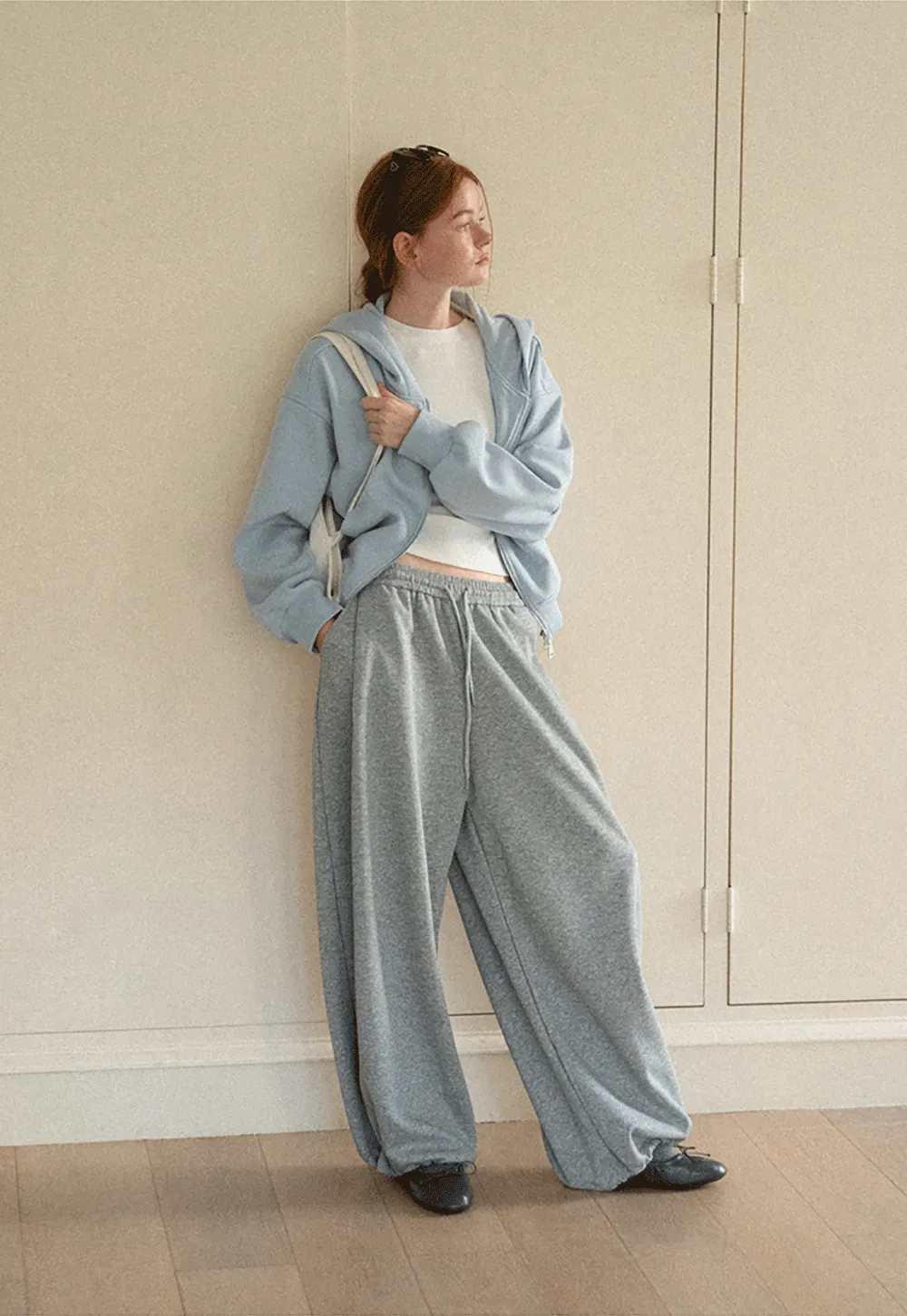 Wide Leg Drawstring Waist Casual Pants