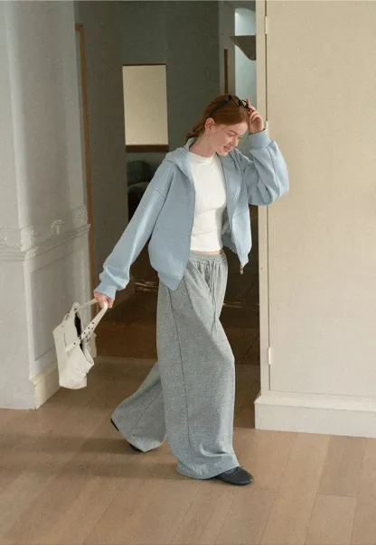 Wide Leg Drawstring Waist Casual Pants