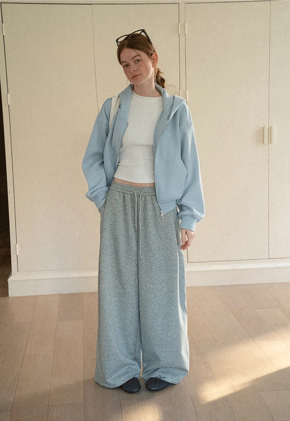 Wide Leg Drawstring Waist Casual Pants