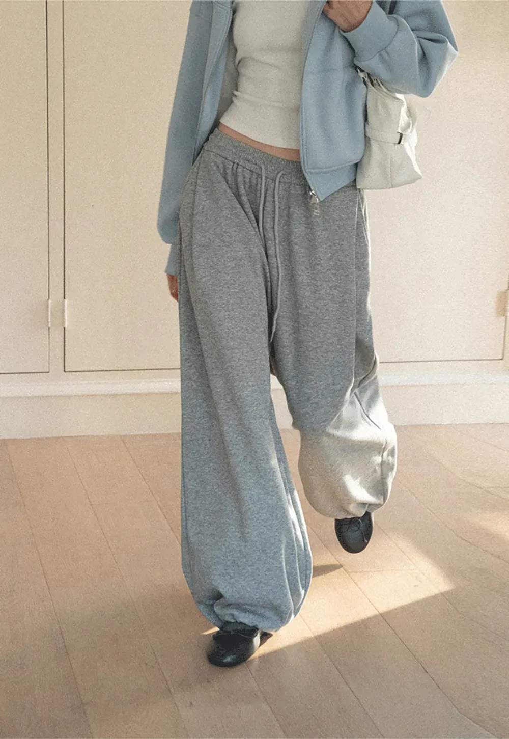 Wide Leg Drawstring Waist Casual Pants