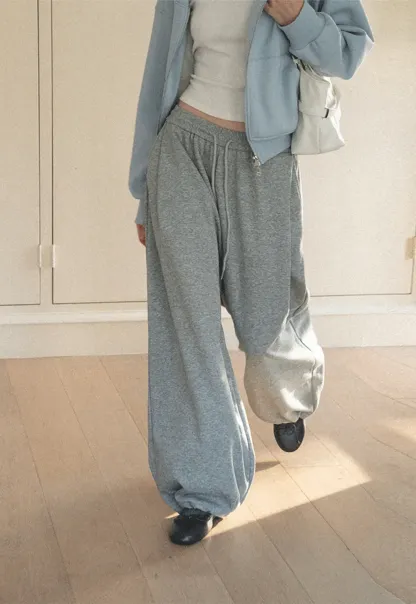 Wide Leg Drawstring Waist Casual Pants