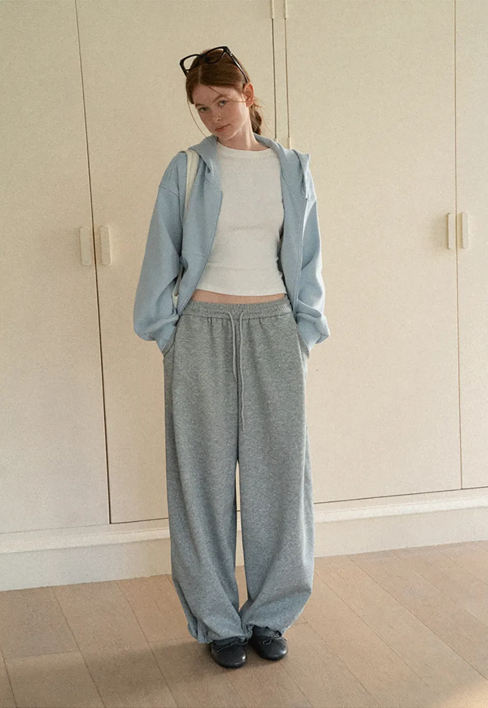 Wide Leg Drawstring Waist Casual Pants
