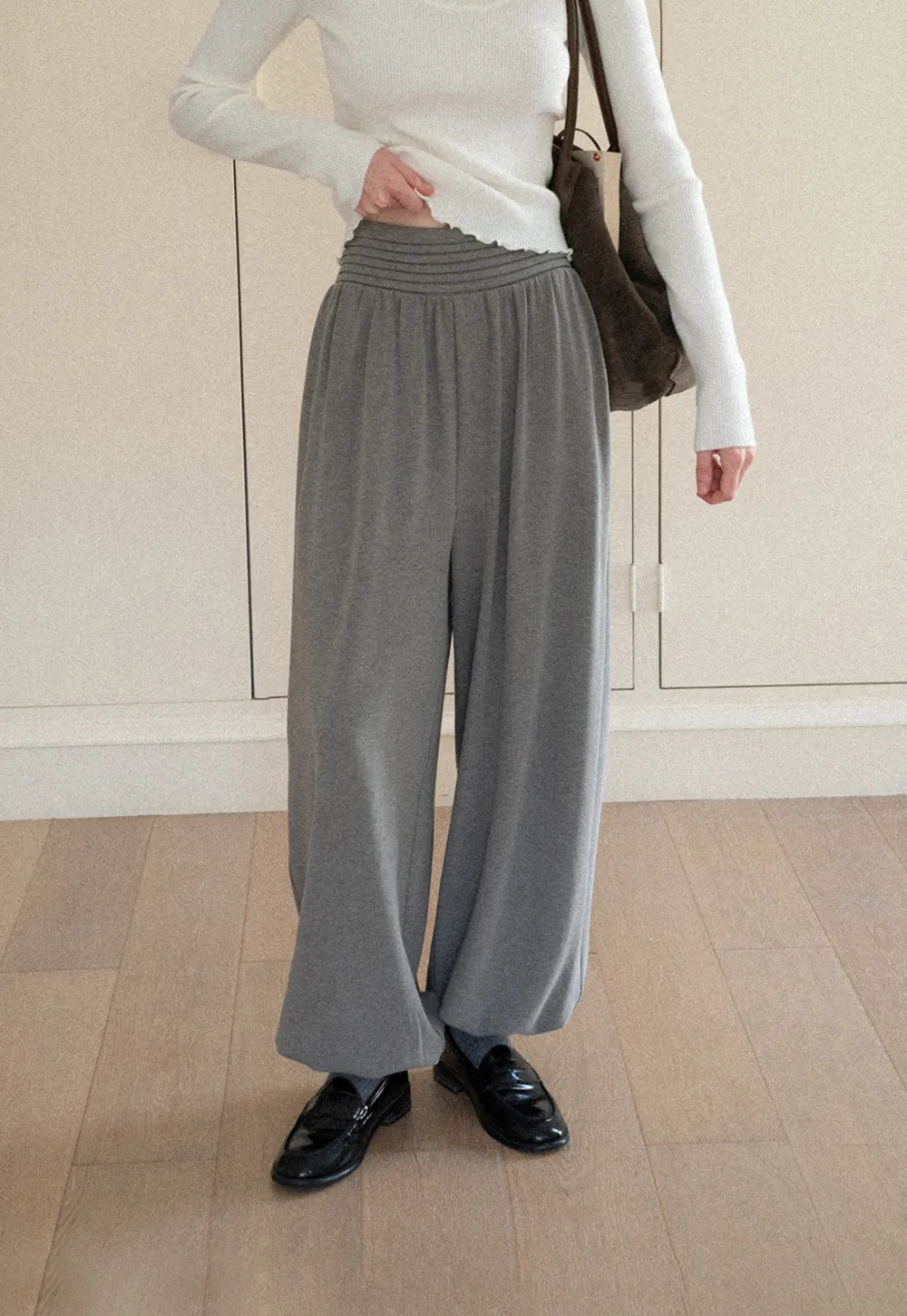 High Waist Pleated Wide Leg Casual Pants