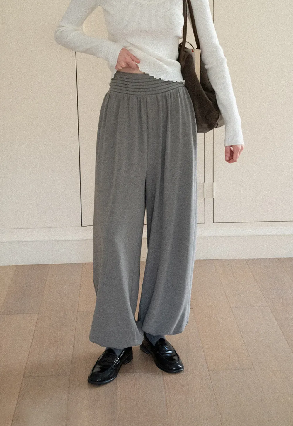 High Waist Pleated Wide Leg Casual Pants
