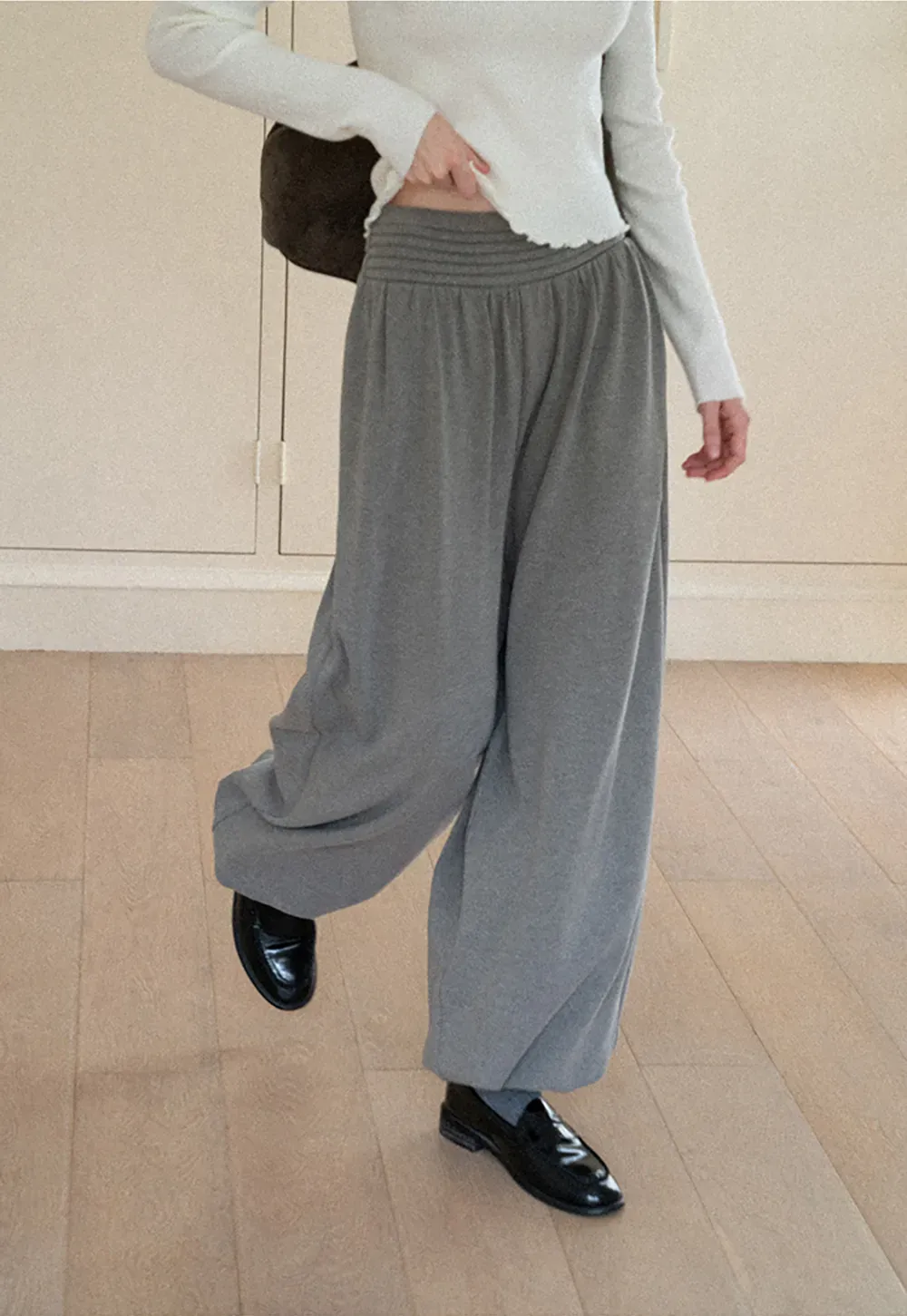 High Waist Pleated Wide Leg Casual Pants