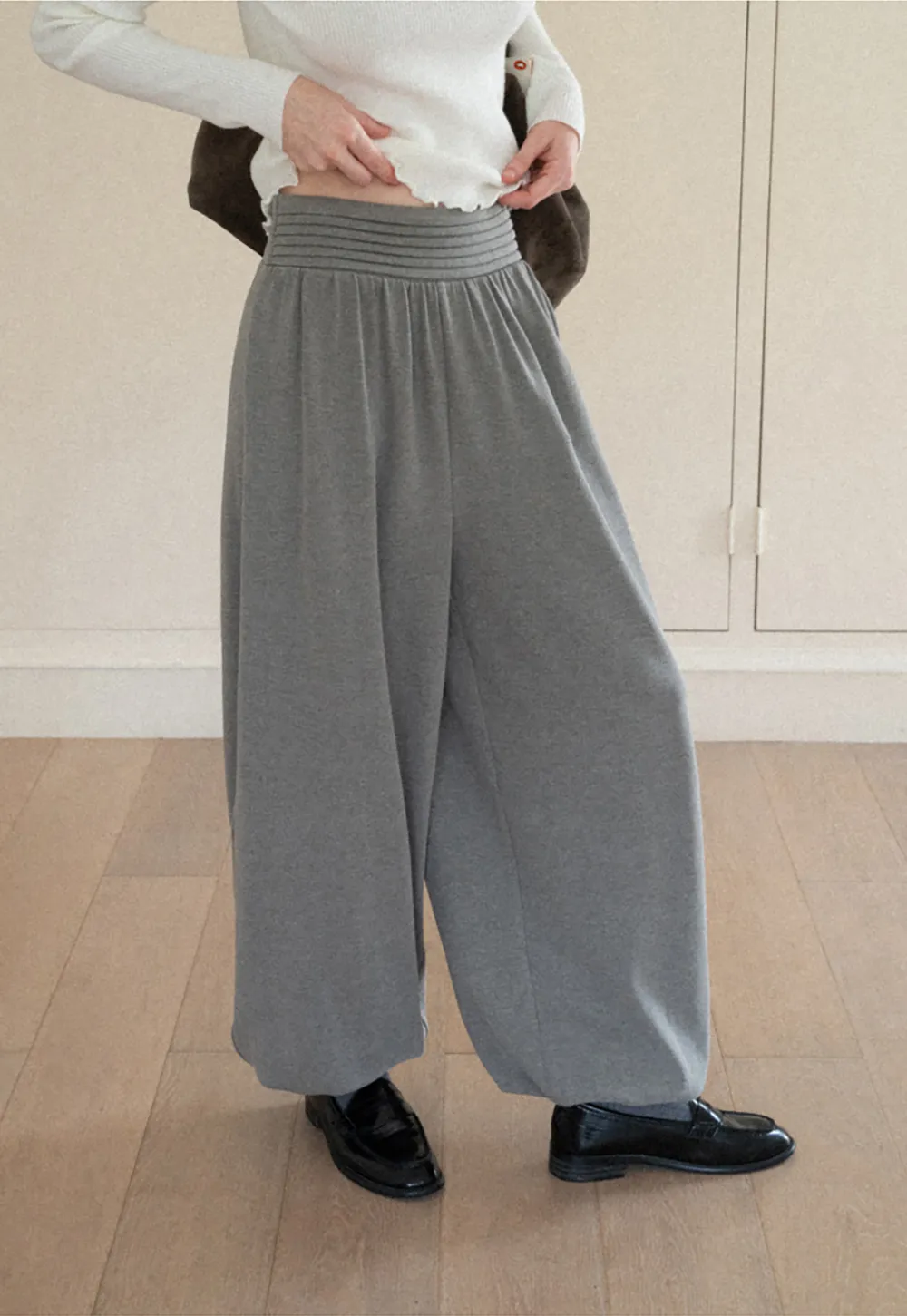 High Waist Pleated Wide Leg Casual Pants