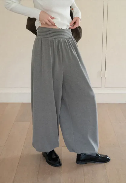 High Waist Pleated Wide Leg Casual Pants